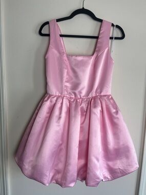 Women’s Pink Satin Spring Party Dress